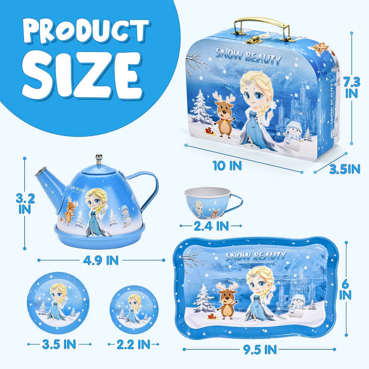 Amplov Tea Party Set for Little Girls, 52-Piece Pretend Play Tea Sets for Toddlers 3-5