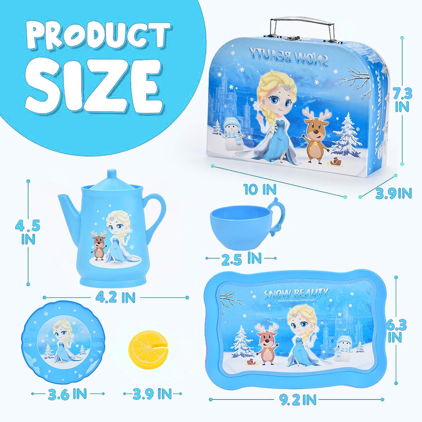 Amplov 44-Piece Princess Tea Party Set for Girls Ages 3-6 Years
